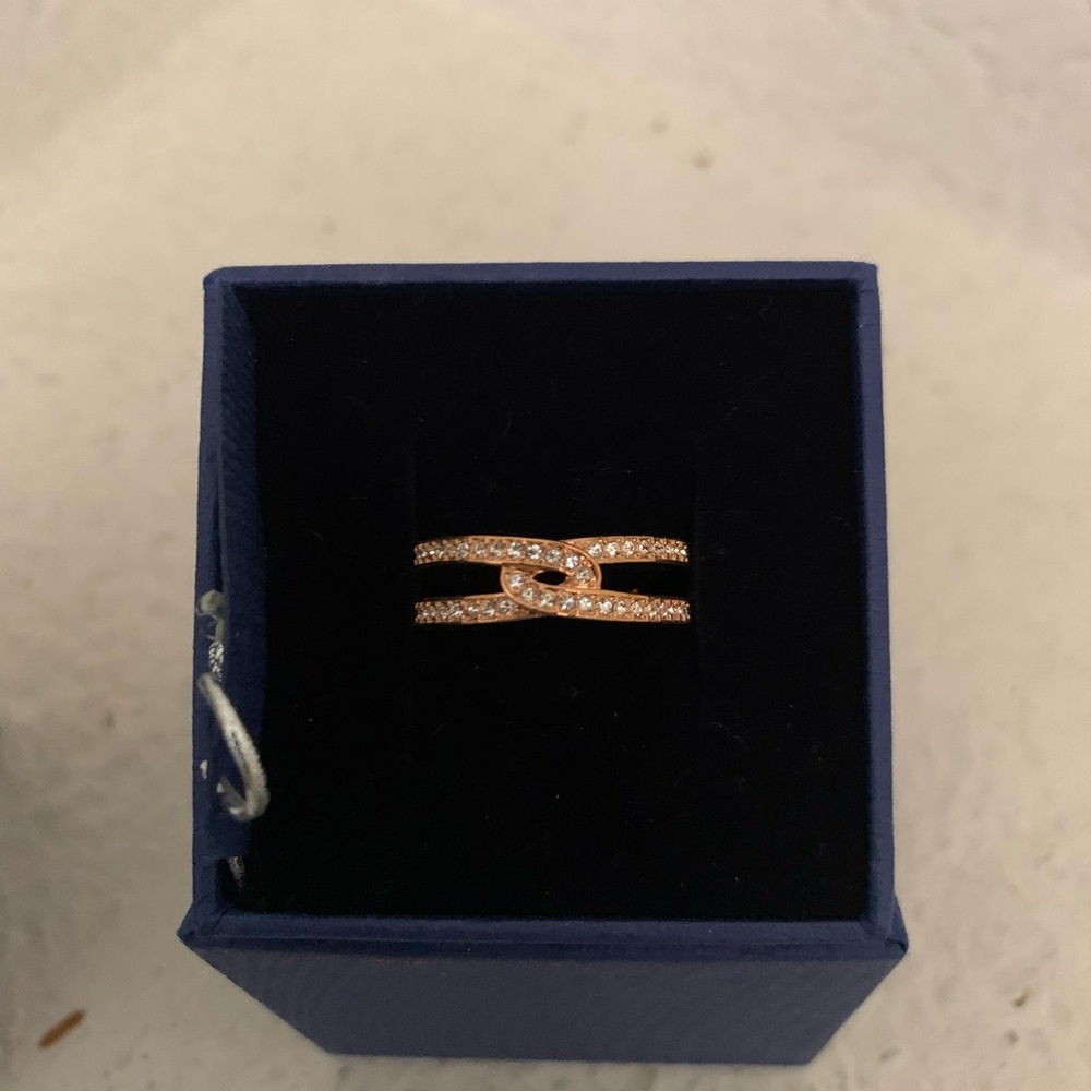 Swarovski Rose Gold Ring Size 8 3/4